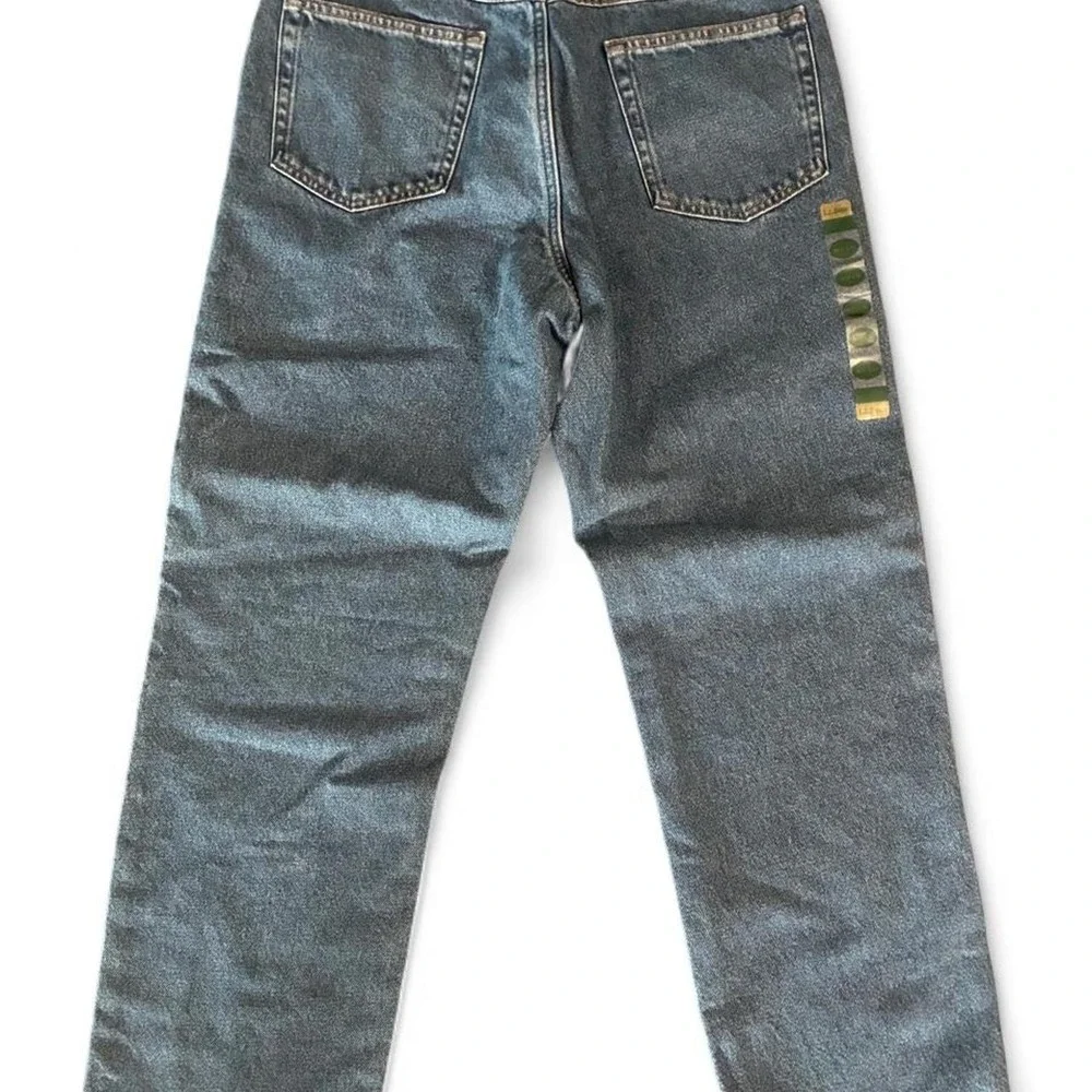 NWT Vintage/Y2K L.L.Bean cotton denim jeans with plaid lining, size 32X30